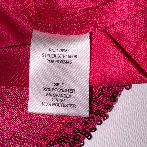 Crystal Doll NWT Size M Pink Sequin Kendell One Shoulder Long Sleeve Mini Dress - Picture 8 of 10